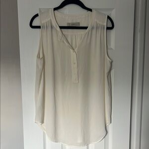 Loft Women's Cream Sleeveless Top